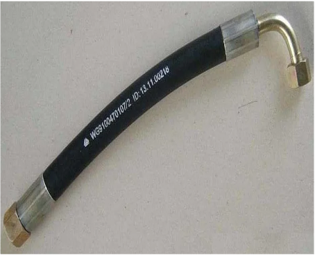 SINOTRUK STR, HOWO, SHACMAN AOLONG, F2000 POWER STEERING HIGH PRESSURE TUBE LENGTH=360mm - PART NUMBER WG9100470107, ESTIMATED VOLUME: 0.000438CBM