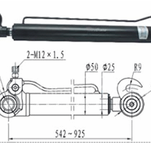SHACMAN F3000 CABIN HYDRAULIC LIFT CYLINDER - PART NUMBER DZ93259820130, ESTIMATED VOLUME: 0.01366625CBM