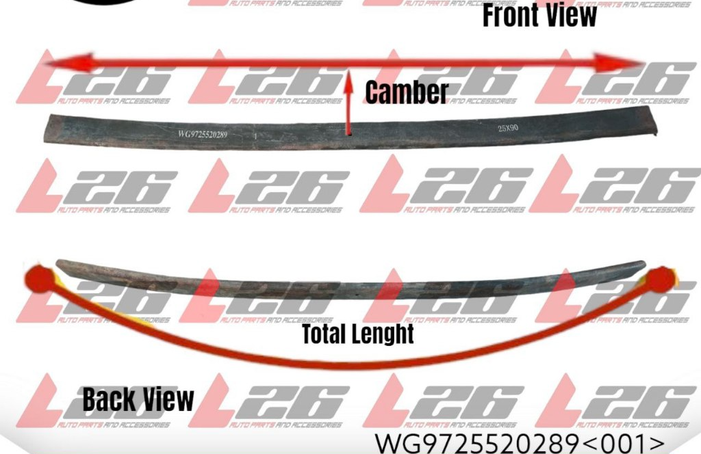 SINOTRUK HOWO REAR MAIN LEAF SPRING 25x90 - PART NUMBER WG9725520289+001