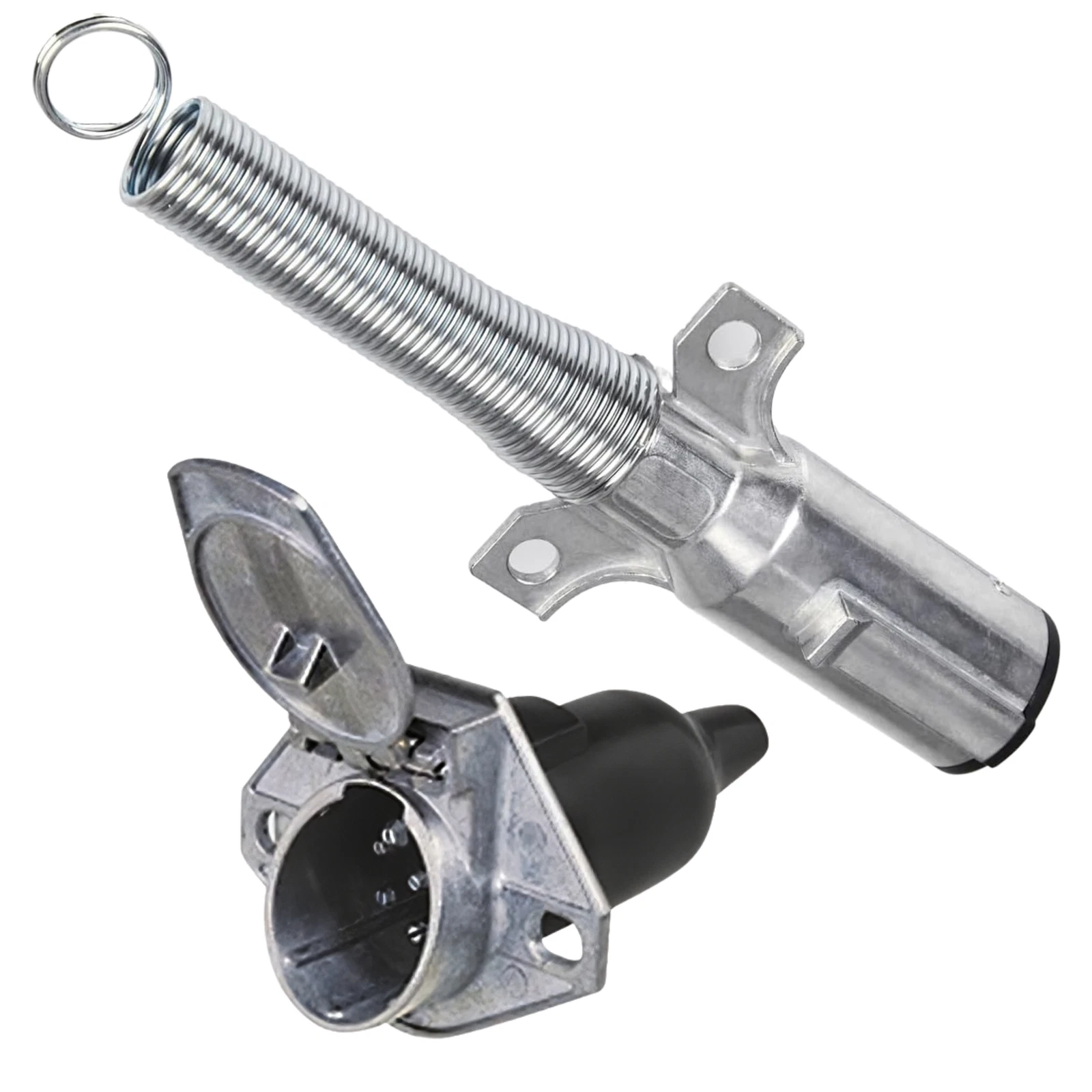 7-PIN ROUND TRAILER TOWING CONNECTOR PLUG AND SOCKET SET